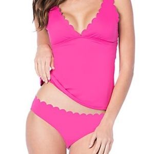 La Blanca Scallop Edge Tankini Fucsia SZ 8 NWT